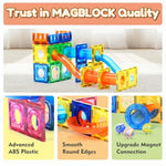 85Pcs Marble Run Magnetic Tiles Toy Building Blocks Stem Educational Child Brain Development Kit Magnet Construction Toys For Boys Girls Kids Age 5 6 7+ Years Old