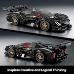 Super Sports Car Building Set With Display Case, 355 Piece Race Car Model Construction Toy For Kids Ages 8+ And Adults, Collectible Vehicle Building Blocks Kit