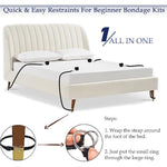 Sex Bondage Restraints Bdsm Toys, Versatile Bed Restraints Couple Sex Toys With 4 Separate Straps, Bondage Cuffs, Blindfold, Feather Bdsm Kit