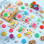 24 Sets Summer Clay Gift Set for Kids DIY Crafts Modeling Clay with Greeting Cards