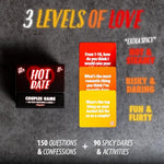 Hot Date Couples Game For Adults - 240 Spicy, Fun Questions & Dares For Romantic Nights & Deep Relationships - Conversation Cards - 2 Players