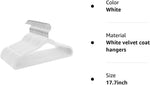 Hangers Non-Slip Velvet Hangers - Suit Hangers (50-Pack) Ultra Thin Space Saving Coat Hanger and Heavy Duty Clothes Hangers Hold Up-to 10 Lbs-White/Silver