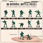 100Pcs Army Men Toy Soldiers, Plastic Army Men Playset Green Yellow Soldier Figures 10 Poses For Boys Birthday Gift