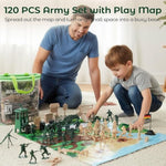 120Pcs Army Men Military Set, Military Soldier Playset Army Men Action Figures, With Vehicles Aircrafts Assault Boats, Christmas Stocking Stuffers For Kids Boys Ages 3+