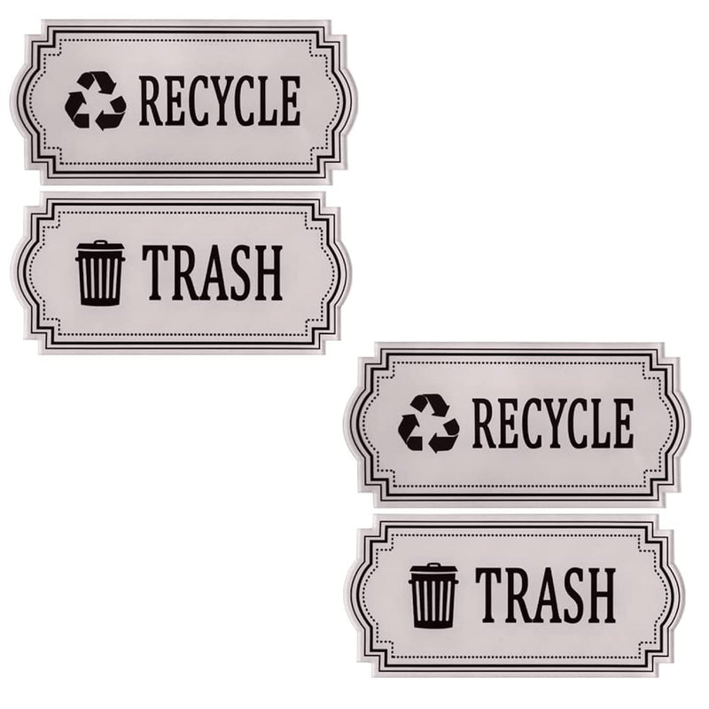 4 Pack Recycle Sticker For Trash Can Bins, Trash Recycle Stickers, Vinyl Recycli