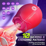 Sucking Vibrator Rose Sex Toy - Clitoral Nipple Stimulator G Spot Vibrators For Women With 10 Patterns Suction Brush Kneading Tongue Licking Finger Tickling Clit Tease Adult Sex Toys Games For Couple