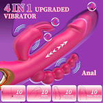 Thrusting Dildo Vibrator Sex Toys for Women, Anal Beads G Spot Rabbit Vibrators with 10 Powerful Thrusting & 10 Vibration Modes Soft Quiet Waterproof, Rose Adult Toys for Couple