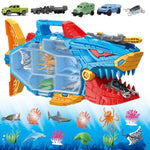 Shark Toy & Deep Sea Creatures Ocean Animal Toys With Truck Cars, 18 Piece Educational Playset For Kids Ages 3+ Years Old, Indoor & Outdoor Play, Preschool Learning For Boys Girls