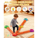 Stepping Stones For Kids, Light Up Musical Balance Beam And Non-Slip Toddler Balance Stones, Toddler Indoor Or Outdoor Play Obstacle Course, Sensory Toys Play For Family Active Kids Ages 3+