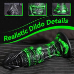 8.5 Inch Monster Dildo With Suction Cup Huge Big Thick Black Dildo Luminous Glow In The Dark Dildos With Strong Suction Cup For Hands-Free Play,Strap On Dildo Sex Toys For Men Women Gay