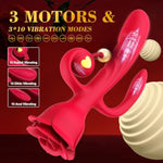 G Spot Snails Vibrator Sex Toy, Triple Stimulation Adult Rose Toys With 10 * 10 * 10 Strong Vibration Modes, Flexible Anal Rabbit Dildos Massager For Women Men Couple