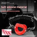 Open Mouth Gag Red Lips Shaped Oral Sex Gag Bondage Restraints Fetish Bdsm Slave Sex Toy O Ring Mouth Gag Red Lips Erotic Adult Sex Products(Meatpink)