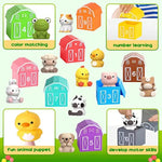 Learning Toy For Toddlers 1 2 3 Year Old, 10 Farm Animal Toys & 10 Barns, Counting, Matching & Sorting Montessori Educational Sensory Toys, Christmas Birthday Easter Gift For Baby Boy Girl 1-3