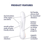 Mono Flex Connect App Vibrator Sex Toy | Adult Toys For Women | Rabbit Vibrator + App | Vibrating Sexual Pleasure Device | Stimulation Vibrators | Woman Sextoy (White)