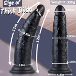 2.93'' Diameter Huge Thick Big Black Dildo No Balls, 12 Inch Large Anal Dildos Bbc Dildo With Strong Suction Cup, Dual Density Huge Silicone Giant Dildos Anal Sex Toys For G-Spot & Prostate Massage
