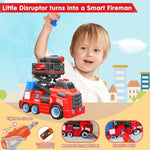 11Inches Large Take Apart Toys Fire Truck For Boys Girls Kids 3-5 6-8 Year Old Fire Rescue Vehicles With Electric Drill Set Assembly Toy Learning Educational Toys