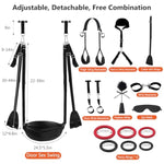 Adult Sex Toys Bdsm Door Sex Swing With Seat, 9 Pcs Sex Toys Bondage Set With Penis Ring, Eye Mask, Feathers Whip, Diy Bondage Sm Games For Couples, Adjustable, Removable, Free Combination