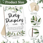 51 Pcs Dirty Diaper Baby Shower Games Funny Wooden Sign With 50 Pcs Mini Diapers Cute Felt For Gender Reveal Party Baby Shower(Greenery Pink)