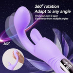 G Spot Vibrator Sex Toys-2 In 1 Adult Sex Toys 360° Rotation Vibrators With 9 Vibrating & 9 Massaging, Waterproof Clitoral Stimulator Dildo Rabbit Vibrator Women Sex Toy (Purple)