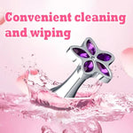 Small Anal Plug Beginner Width Flowers Purple Jeweled Butt Plug, Graduated Anus Beaded Training Adult Sex Toy For Women Men And Couples (90Mm)