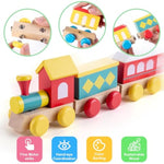 Wooden Train Set | Educational Building Toys With Snap-On Design, Eco-Friendly Solid Wood Tracks & Non-Toxic Materials For Ages 3-8