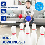 17 Inch Huge Bowling 6 Pins Set With Storage Bag - Outdoor & Indoor Play Toys, Backyard Games Kids Activities, Family Party, Birthday For Toddlers Ages 5 6 7 8 Year Old - Amazon Exclusive