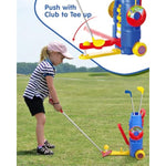 Toddler Golf Set For Boys Girls Age 3 4 5 6, Exclusive Foot-Pedal Design Auto-Reloads Balls, Upgraded Kids Golf Cart With 3 Clubs & 8 Balls, Indoor And Outdoor Golf Toys Birthday Gift