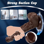 9 Inch Realistic Huge Thick Dildo With Strong Flared Suction Cup Base For Hands-Free Play, G-Spot Big Realistic Dildo Sex Toys For Women And Men(Brown)