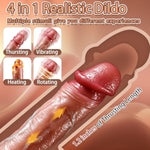 Realistic Thrusting Dildo Vibrator Sex Toys, Suction Cup Dildo Couples Sex Toys For Women With 5 Thrusting Rotating & 9 Vibrating & Heating Mode, Female Adult Sex Toy For G-Spot With Remote Control