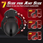 Chastity Cage Sex Toys, Large Male Chastity Device With 7 Sizes Adjustable Rings, Invisible Lock And 2 Keys, Bondage Gear & Accessories Adult Sex Toy For Men Penis Cock Exercise And Abstinence