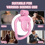 Sissy Chastity Cage Light Weight Cock Cage Abs+Resin Chastity Device Adult Sex Toys With 4 Different Sizes Rings,Chastity Belt & Invisible Lock For Sissy Men Penis Exercise And Abstinence (Pink?
