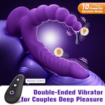 Double Dildo Lesbian Toys - Sex Toy Double Sided Dildos G Spot Suction Cup Vibrator With Anal Beads & 10 Vibrating Modes, Adult Toys Vibrators With Remote Control For Womens Couples Games