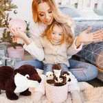 5 Pcs Gifts For Christmas Women Sea Otter Stuffed Animals Large Mommy Sea Otter Plush With 4 Cute Babies In Her Zippered Belly For Boys Girls Birthday Gifts Ocean Party Decors