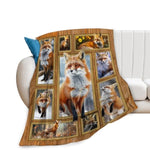 Fox Blanket Soft Fuzzy Fleece Wild Animal Throw Blanket Decor Cozy Warm Plush Flannel Winter Fox Blanket Gifts For Kids Adults Home Chair Sofa Couch Bed 50"X40"