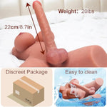 Shemale Sex Doll Torso Dildo - Male Sex Toy With Flexible Dildo For Women, Breasts And Anal Sex, Unisex Love Doll For Men Gay Couple, Transsexual Torso Toy With Huge Dildo, Brown