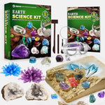 Earth Science Kits For Kids Age 4-6-8-12-14, Birthstone Gemstone Dig Kit, Geology Kit With Break Your Own Geodes, Crystal Growing Experiment, Rock Mining Kit Birthday Gifts Toys For Boys Girls