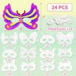 48 Pcs Color Your Own Paper Crowns & Masks, DIY Craft Activity for Kids