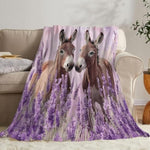 Donkey Blanket Donkey Lavender Flannel Plush Throw Blanket Cozy Farm Animal Decor Fleece Stuff Blanket Gifts For Yogis Lover Girls Boys Kids Adults Women Bed Travel 40"X50"
