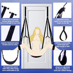 Indoor Sex Swing Bdsm Bondage Restraints Kit Couple Adult Sex Toys With Thick Soft Nylon Adjustable Straps Handcuffs Thigh Plush Cushion Sex Sling For Lesbian Gay Couple Sex Games