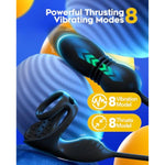 Prostate Massager Anal Thrusting Vibrating - Anal Butt Plug App Control 8 Vibration Modes Prostate Toys With Vibrator Cock Ring, Male Anal Pleasure Sex Toys For Adult, P Spot & Enema For Couples