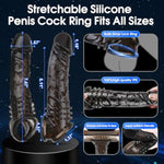 Reusable Penis Sleeve Cock Ring For Men, Soft Inner Textured Penis Extender Ring With Testicle And G-Spot Stimulation, Waterproof Male Sex Toy For Sex Toys For Men(Black)