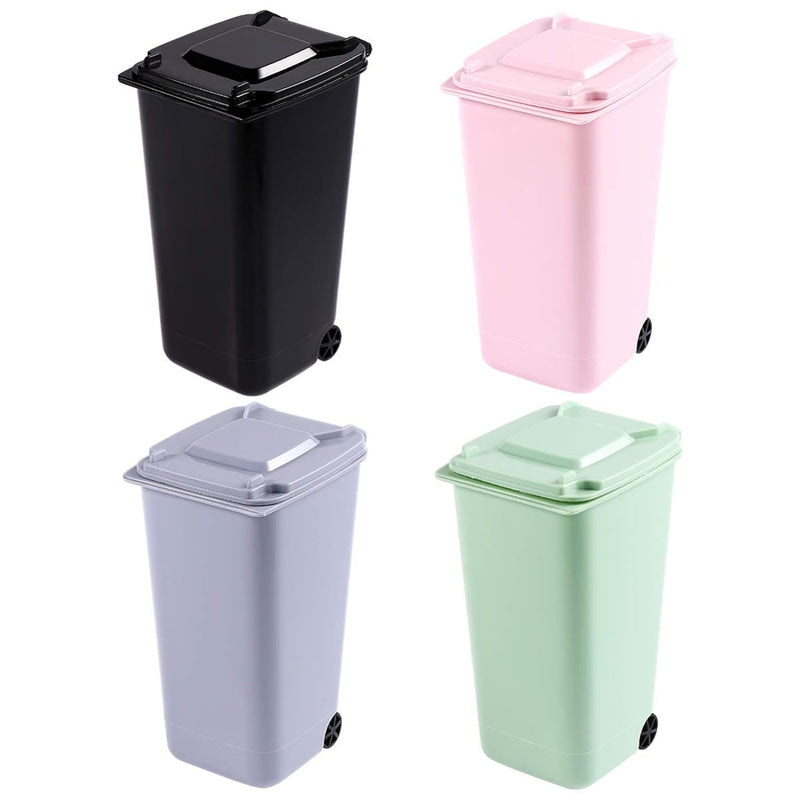 4Pcs Mini Plastic Trash Can, Storage Bin Desktop Organizer, Wastebasket Trash Ca