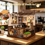 DIY Miniature House Kit, 3D Wooden Book Nook Puzzle, Rustic Farmhouse Café