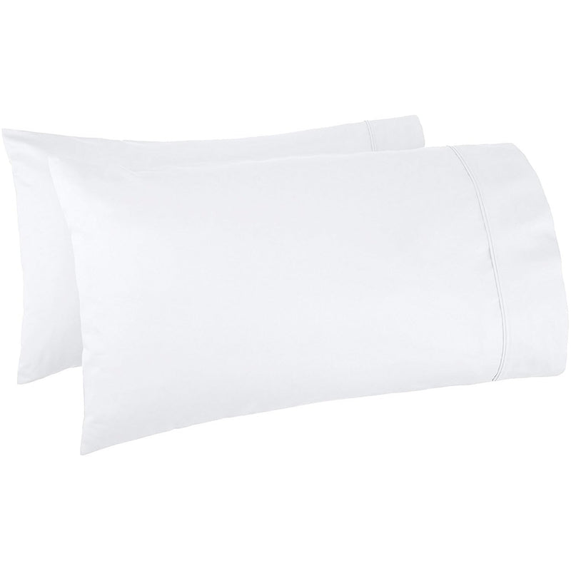 600 Tc 100% Cotton Pillowcases (White, 2 Pc Queen Pillow Case)