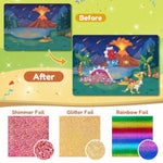 12 Pack Dinosaur Foil Art Party Favors Craft Kits for Kids Ages 4-9