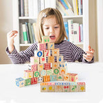 Wooden Abc Toy Building Blocks For Toddlers 1-3 36 Pcs Wood Alphabet Number Blocks For Stacking Learning Preschool Educational Montessori Sensory Toys For Kids Boys Girls Gifts 1.7"