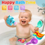 Baby Bath Toys For Kids Ages 1-3 8 Pcs Toddler Bath Toys Mold Free With Floating Ducks & Water Toys In Bathtub For 1 2 3 4 5 6 Christmas Birthday Gifts Stocking Stuffers