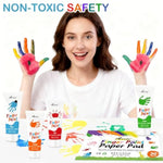 8PCS Washable Finger Paint Set for Kids and Adults - Non-Toxic Art Supplies