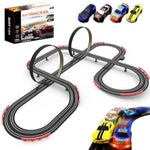 Slot Racing Car Track For Kids 28Ft Electric Powered Race Tracks Sets For Boys And Kids,Dual Racing With 4 High Speed Cars And 2 Hand Controllers, Gift Toys For Children 6,7,8 Years Old