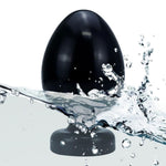 Black Color Egg-Shaped Anal Massager with Suction Cup for Adult Use, Available in 4 Different Sizes